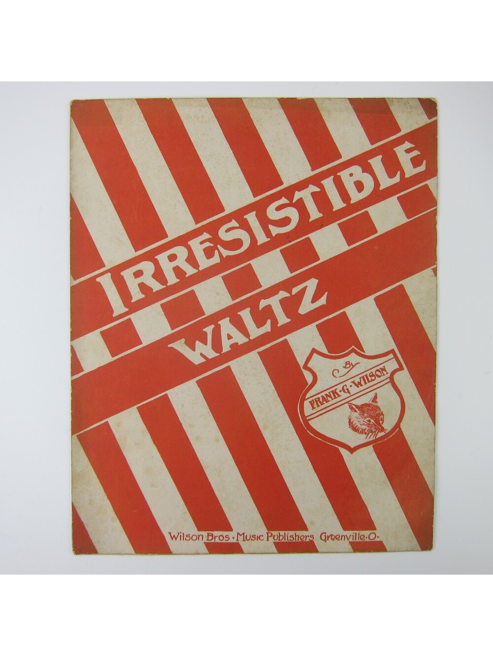 Sheet Music Irresistible Waltz Wilson Brothers Greenville Ohio Antique 1913 RARE